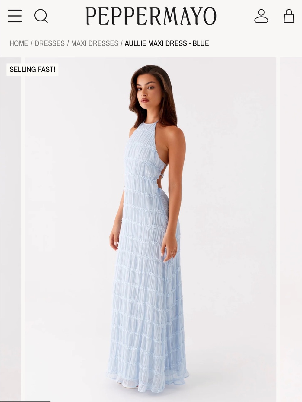 PEPPER MAYO AULLIE Maxi Dress - Light Blue